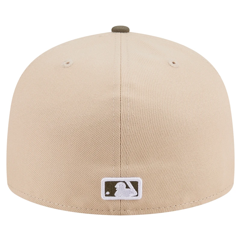 Men's New Era Light Beige/Olive Detroit Tigers Two-Tone Color Pack A-Frame 59FIFTY Fitted Hat