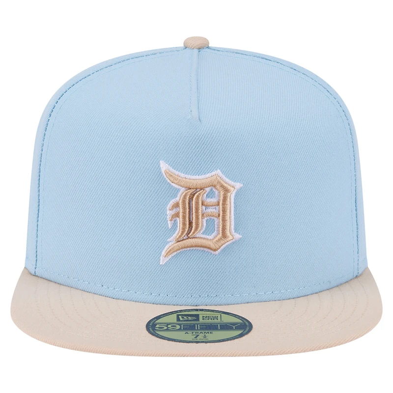Casquette ajustée New Era 59FIFTY bicolore bleu clair/crème Detroit Tigers pour homme