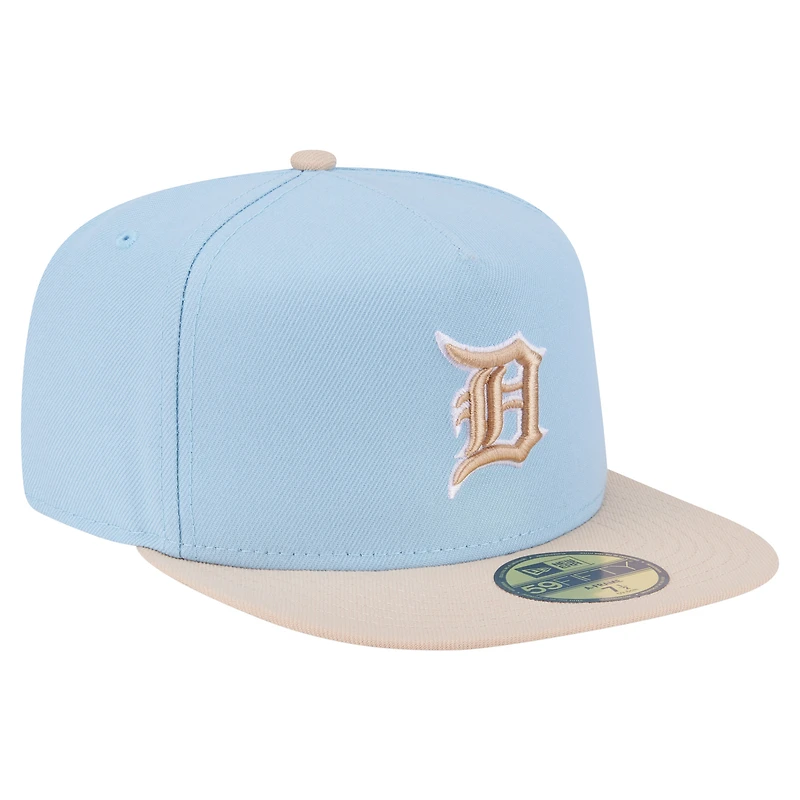 Casquette ajustée New Era 59FIFTY bicolore bleu clair/crème Detroit Tigers pour homme