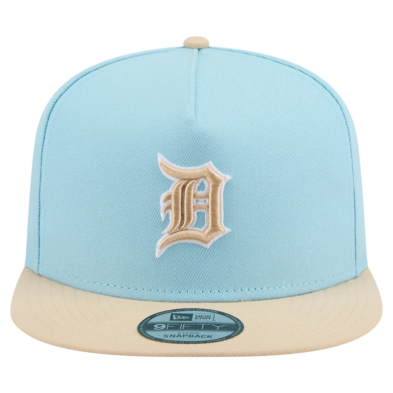 Casquette snapback A-Frame 9FIFTY bleu clair/beige clair pour homme New Era, Detroit Tigers, color pack