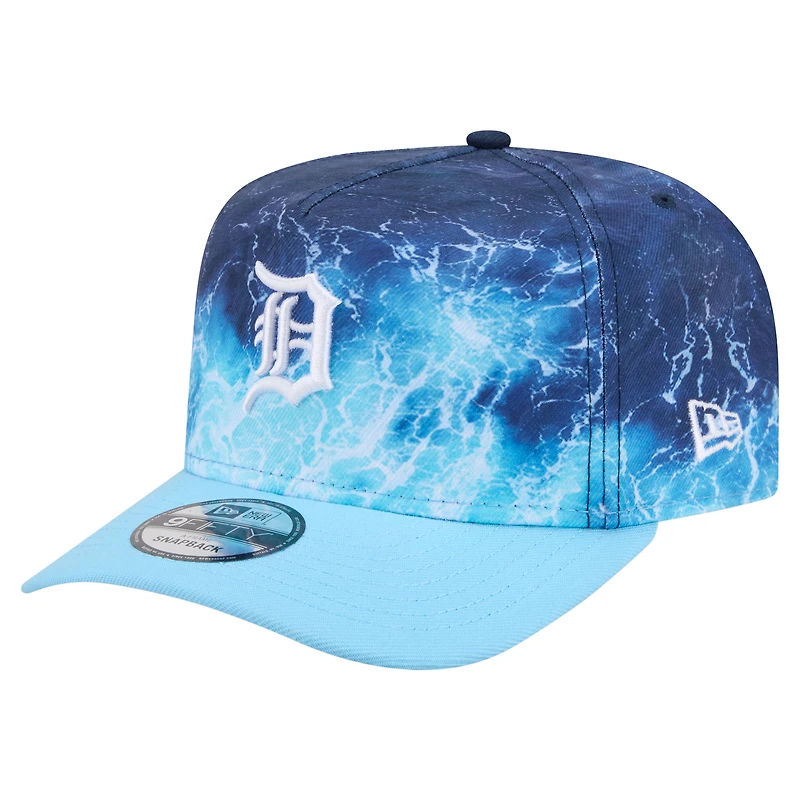 Casquette snapback New Era bleu clair Detroit Tigers Deep Water Pre-Curved 9FIFTY pour homme