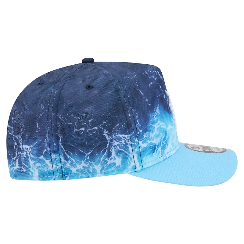 Men's New Era  Light Blue Detroit Tigers Deep Water Pre-Curved 9FIFTY A-Frame Snapback Hat