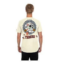 Men's New Era Natural Detroit Tigers Dia de los Muertos Sugar Skull T-Shirt