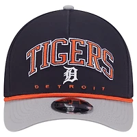 Casquette ajustable New Era 9FORTY A-Frame M-Crown bleu marine/gris pour homme des Detroit Tigers