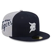 Casquette ajustée 59FIFTY Detroit Tigers Gameday Sideswipe New Era pour hommes, bleu marine/gris