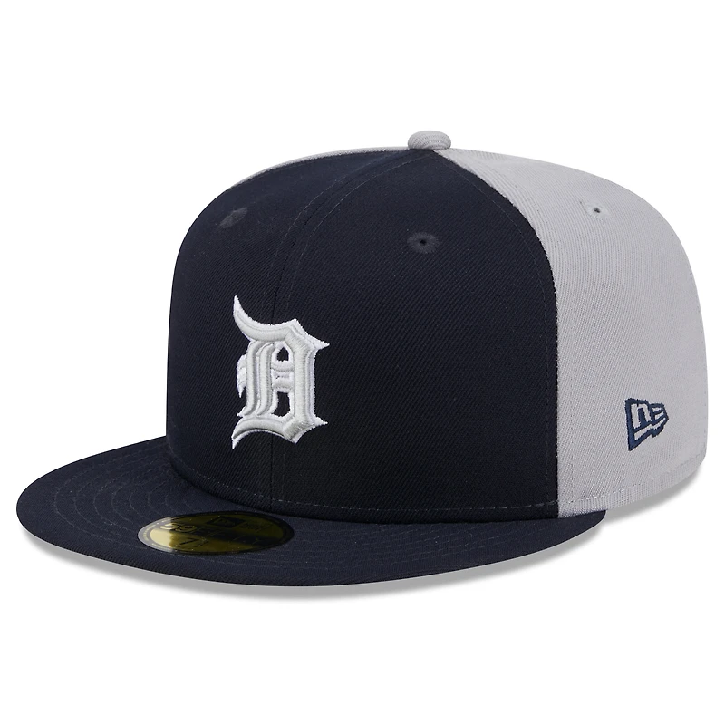 Casquette ajustée 59FIFTY Detroit Tigers Gameday Sideswipe New Era pour hommes, bleu marine/gris