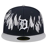 Casquette ajustée 59FIFTY à motif rétro Detroit Tigers bleu marine/gris New Era pour homme