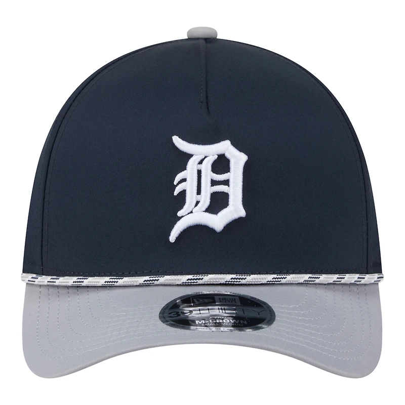 Casquette New Era Flex 39THIRTY pour homme, bleu marine/gris, Detroit Tigers, modèle Rope M-Crown A-Frame