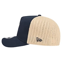 Casquette trucker ajustable New Era 9FIFTY à motif arqué, bleu marine/naturel, Detroit Tigers, grainée, pour homme