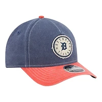Casquette ajustable New Era Detroit Tigers en feutre bleu marine/orange M-Crown 9FORTY pour homme