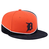 Casquette snapback rétro en velours côtelé New Era bleu marine/orange des Detroit Tigers pour homme