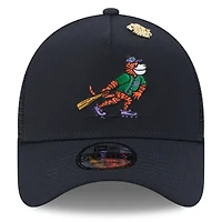 Casquette camionneur ajustable New Era bleu marine Detroit Tigers 2025 Big League Chew A-Frame 9FORTY pour homme