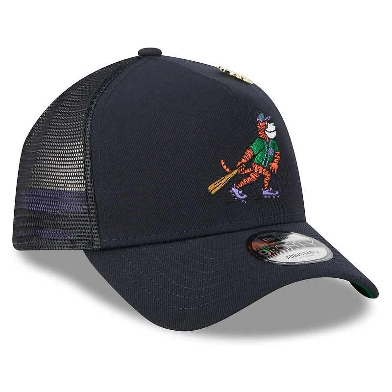 Men's New Era  Navy Detroit Tigers 2025 Big League Chew A-Frame 9FORTY Adjustable Trucker Hat