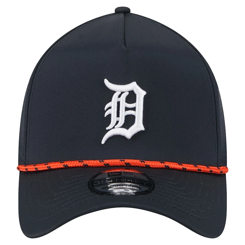 Casquette New Era 39THIRTY A-Frame Flex perforée bleu marine des Detroit Tigers pour homme