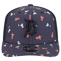 Casquette extensible à bouton-pression New Era bleu marine Detroit Tigers Adventure Drinks Pattern 9SEVENTY pour homme
