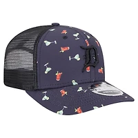 Casquette extensible à bouton-pression New Era bleu marine Detroit Tigers Adventure Drinks Pattern 9SEVENTY pour homme