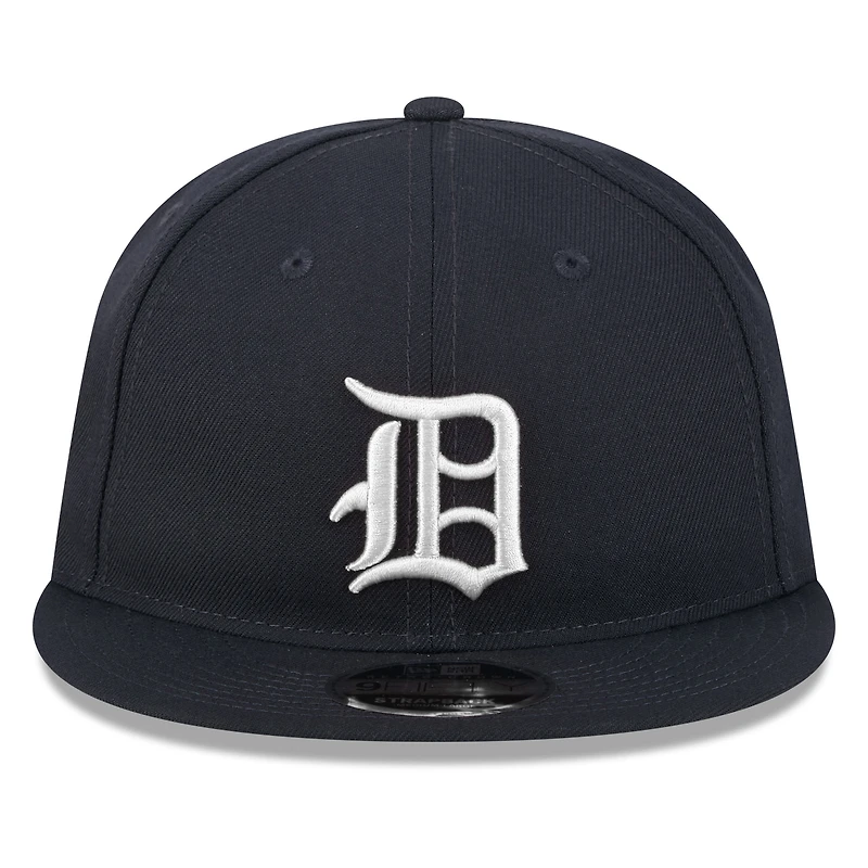 Men's New Era Navy Detroit Tigers Baseball Hall of Fame Retro Crown 9FIFTY Adjustable Hat