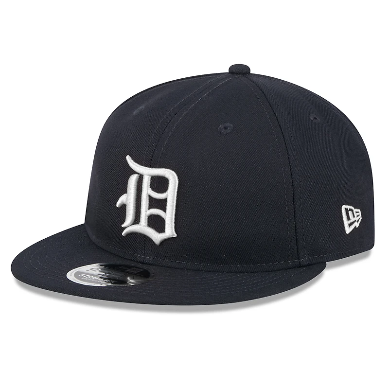 Men's New Era Navy Detroit Tigers Baseball Hall of Fame Retro Crown 9FIFTY Adjustable Hat