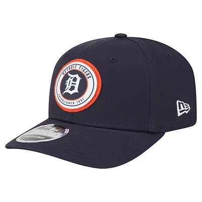 Casquette extensible à bouton-pression New Era bleu marine Detroit Tigers Circle Patch 9SEVENTY pour homme