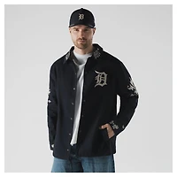 Men's New Era  Navy Detroit Tigers Coaches Full-Snap Jacket