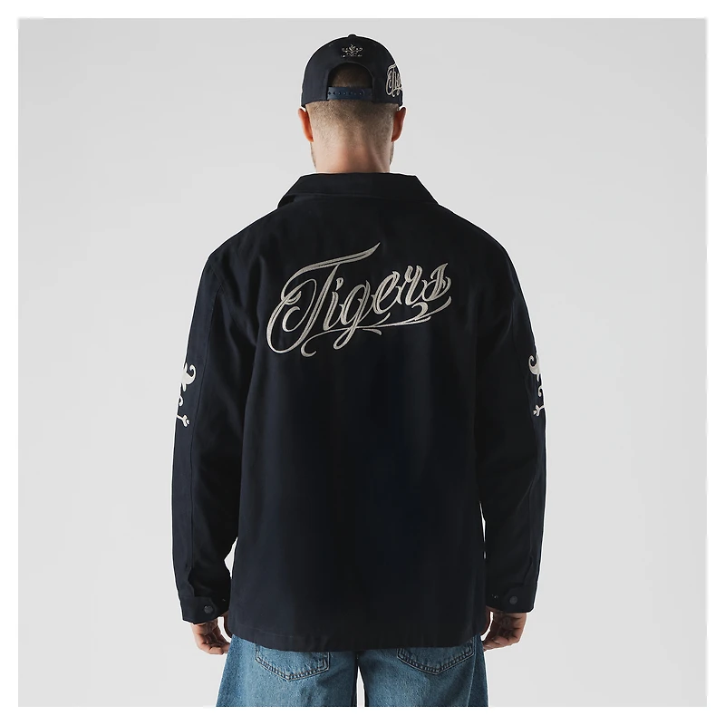 Men's New Era  Navy Detroit Tigers Coaches Full-Snap Jacket