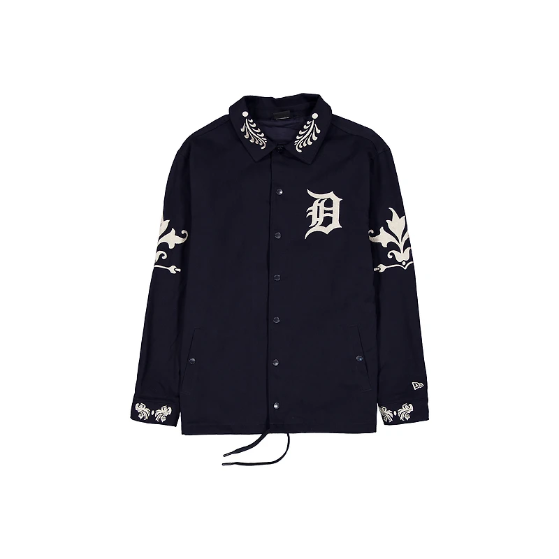 Men's New Era  Navy Detroit Tigers Coaches Full-Snap Jacket