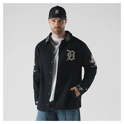 Men's New Era  Navy Detroit Tigers Coaches Full-Snap Jacket