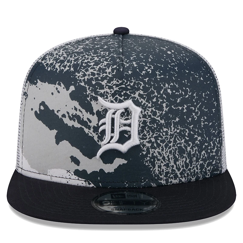 Casquette Snapback 9FIFTY New Era pour hommes des Detroit Tigers Court Sport bleu marine