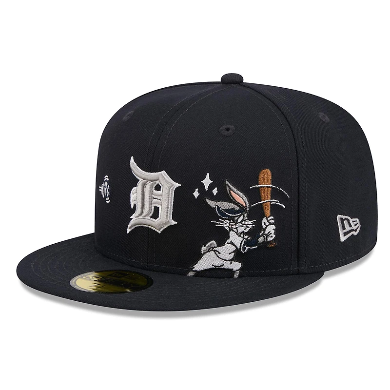 Men's New Era Navy Detroit Tigers Looney Tunes Bugs Bunny 59FIFTY Fitted Hat