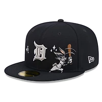Men's New Era Navy Detroit Tigers Looney Tunes Bugs Bunny 59FIFTY Fitted Hat