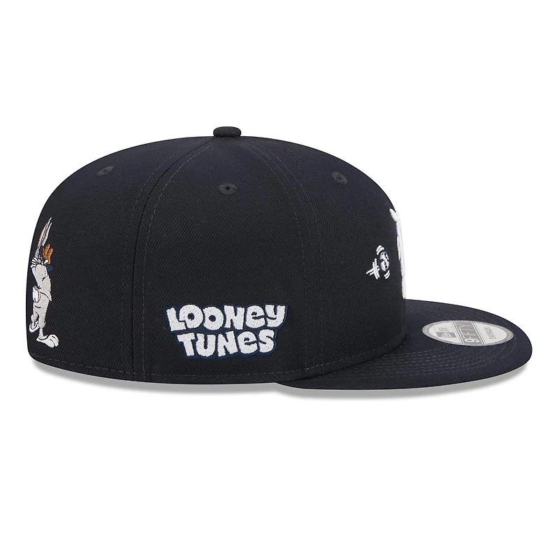 Casquette snapback New Era 9FIFTY pour homme, bleu marine, Detroit Tigers, Looney Tunes Bugs Bunny