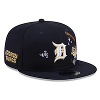 Men's New Era Navy Detroit Tigers Looney Tunes Tasmanian Devil 9FIFTY Snapback Hat