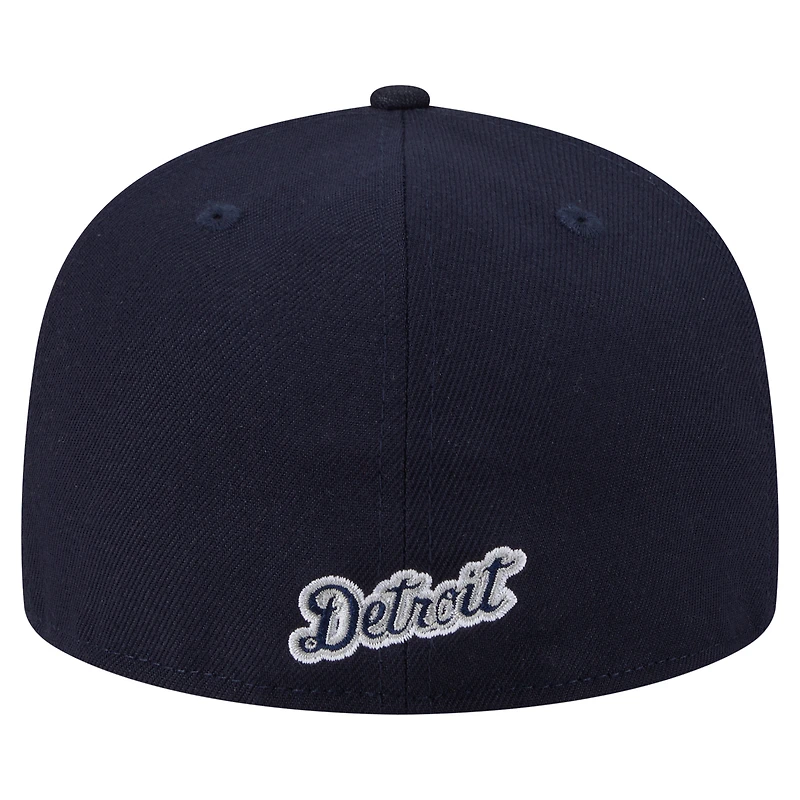 Casquette ajustée Detroit Tigers Overlap 59FIFTY de New Era pour homme, bleu marine