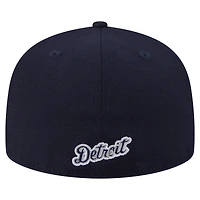 Casquette ajustée Detroit Tigers Overlap 59FIFTY de New Era pour homme, bleu marine