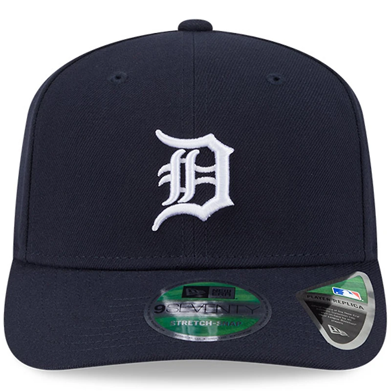 Casquette ajustable New Era bleu marine Detroit Tigers Player Replica 9SEVENTY pour homme
