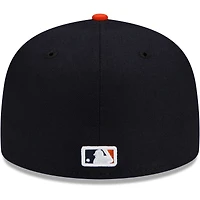 Casquette ajustée 59FIFTY pour homme Detroit Tigers Road Authentic Collection On-Field New Era bleu marine