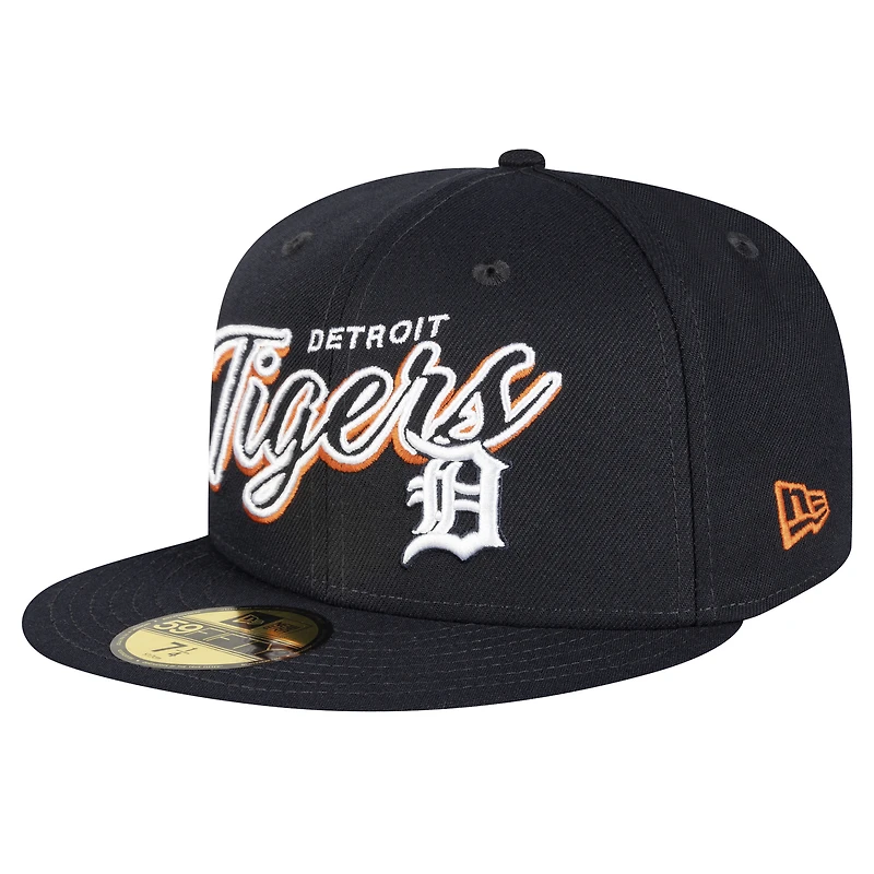 Casquette ajustée 59FIFTY Detroit Tigers bleu marine New Era pour homme