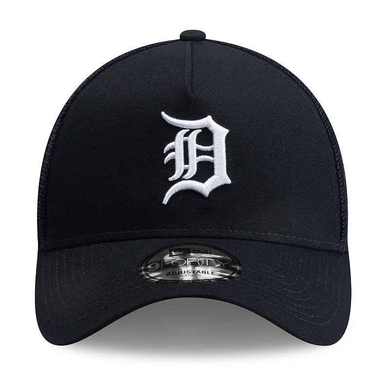 Casquette trucker ajustable New Era bleu marine Detroit Tigers 9FORTY pour homme