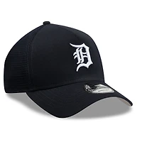 Men's New Era Navy Detroit Tigers Side Script 9FORTY A-Frame Trucker Adjustable Hat