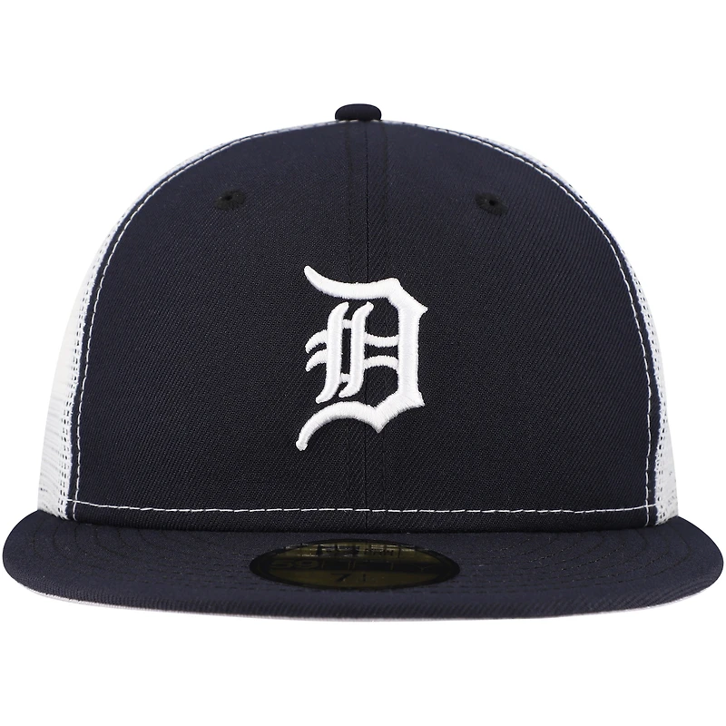 Men's New Era Navy Detroit Tigers Team Color 59FIFTY Trucker Fitted Hat