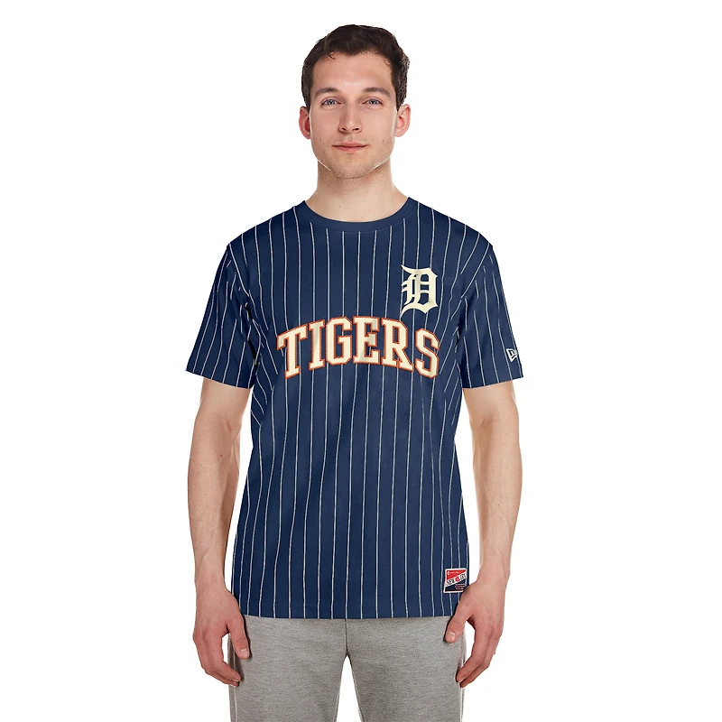 T-shirt à rayures bleu marine Detroit Tigers pour homme New Era