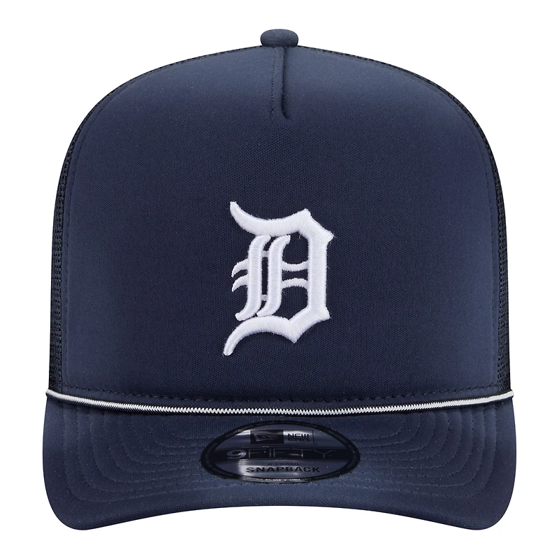 Men's New Era  Navy Detroit Tigers Worn A-Frame 9FIFTY Trucker Snapback Hat