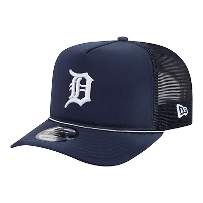 Men's New Era Navy Detroit Tigers Worn A-Frame 9FIFTY Trucker Snapback Hat