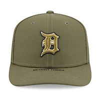 Casquette ajustable New Era Olive Detroit Tigers 2026 Journée des forces armées 9SEVENTY pour homme