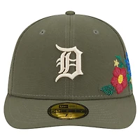 Men's New Era Olive Detroit Tigers Tonal Florals 59FIFTY Fitted Hat