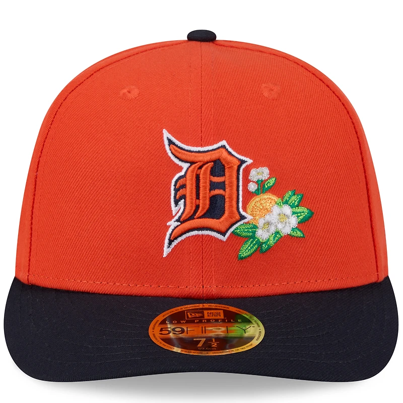 Casquette ajustée New Era 59FIFTY pour homme, orange et marine, Detroit Tigers, entraînement de printemps 2026, profil bas