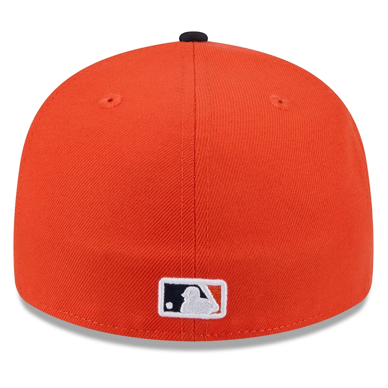 Casquette ajustée New Era 59FIFTY pour homme, orange et marine, Detroit Tigers, entraînement de printemps 2026, profil bas