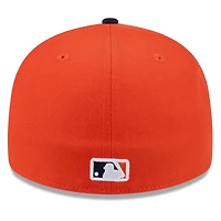 Casquette ajustée New Era 59FIFTY pour homme, orange et marine, Detroit Tigers, entraînement de printemps 2026, profil bas