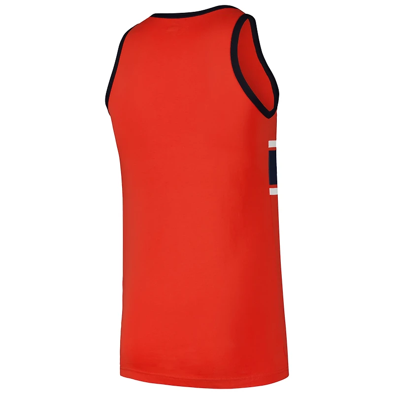 Débardeur orange Ringer en jersey New Era pour hommes des Detroit Tigers