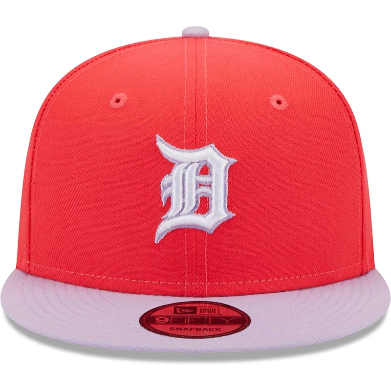 Casquette Snapback 9FIFTY Spring Basic Two-Tone pour homme Detroit Tigers New Era rouge/violet